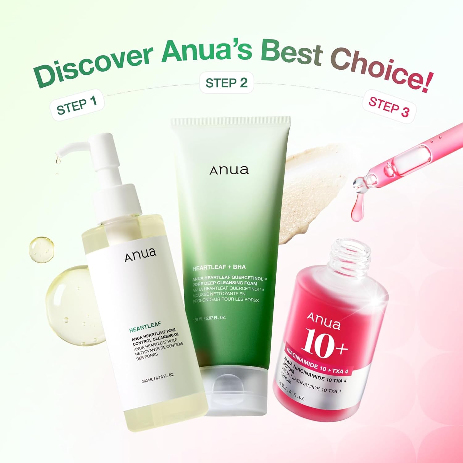 3-Step Anua Heartleaf Pore Care Cleansing and Treatment Set for Balanced Clear Skin