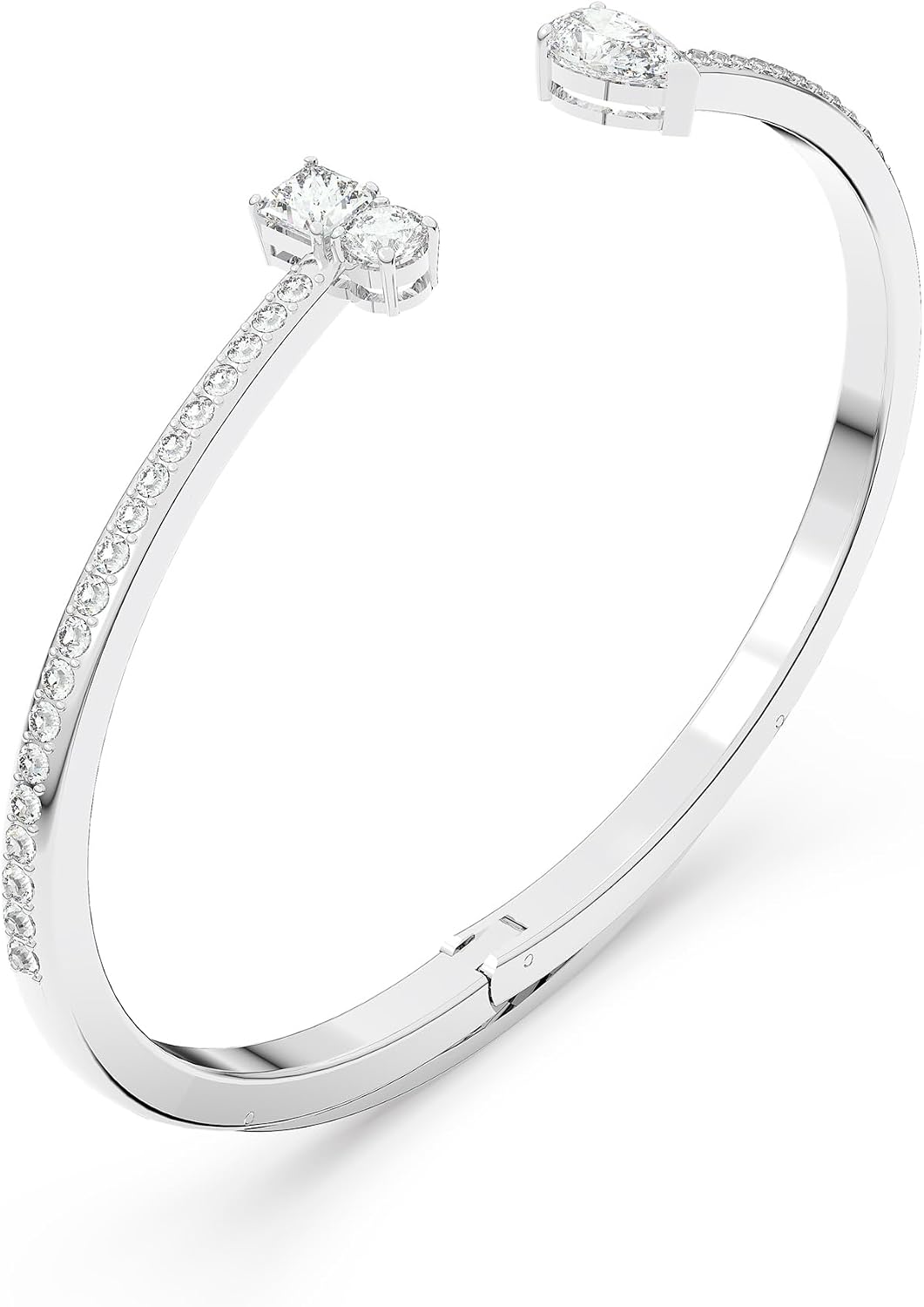 Swarovski Stilla Attract Cuff Bracelet | Size L, Rhodium Finish