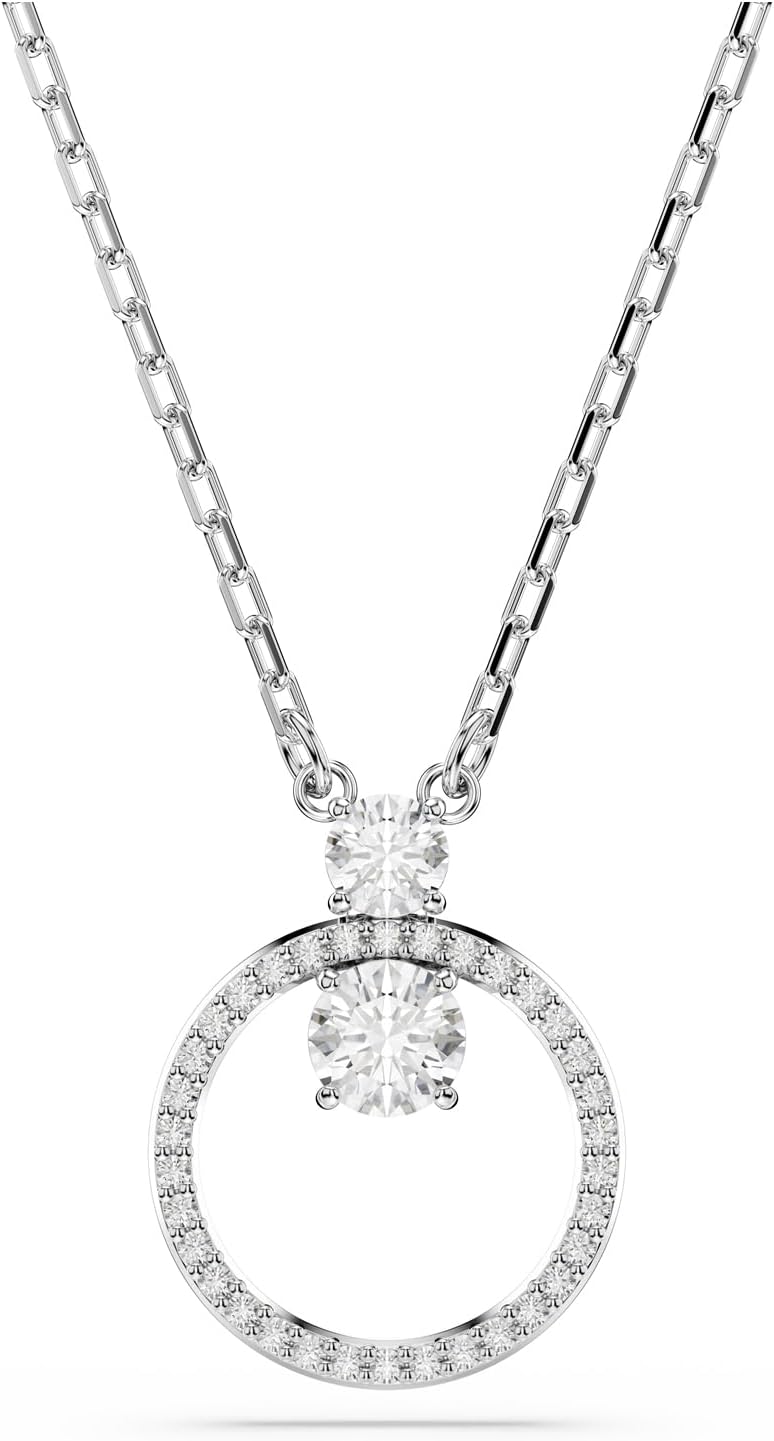 Swarovski Constella Circle Pendant Necklace | Rhodium-Plated