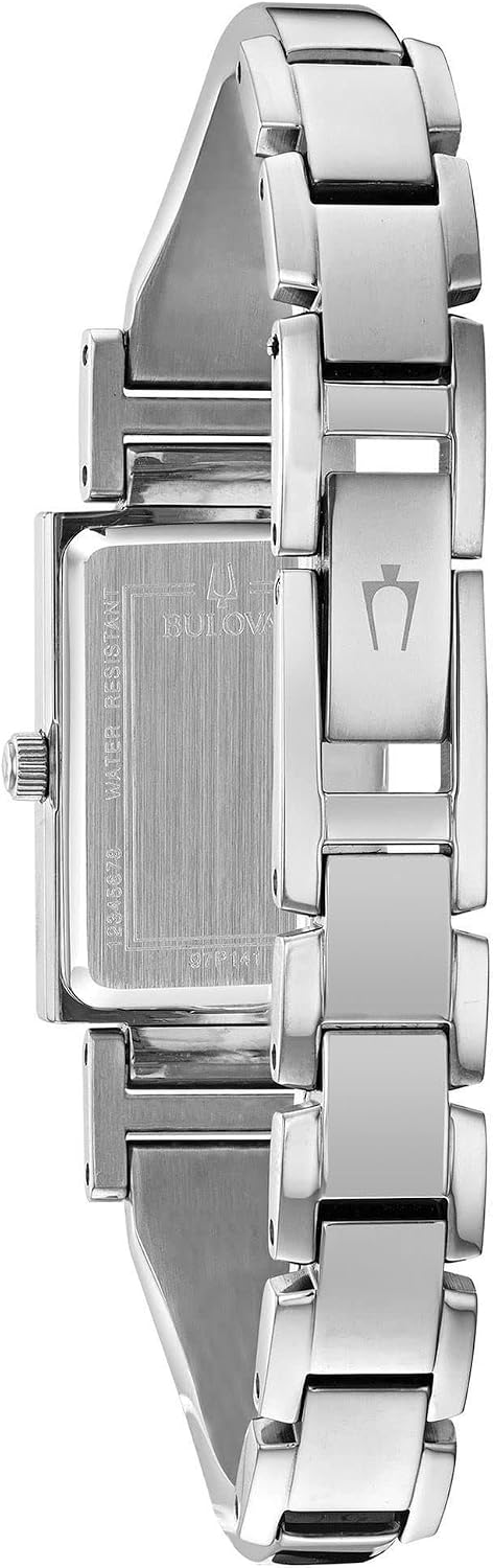 Bulova Classic Diamond Bangle Watch | Black Mother-of-Pearl, Rectangle