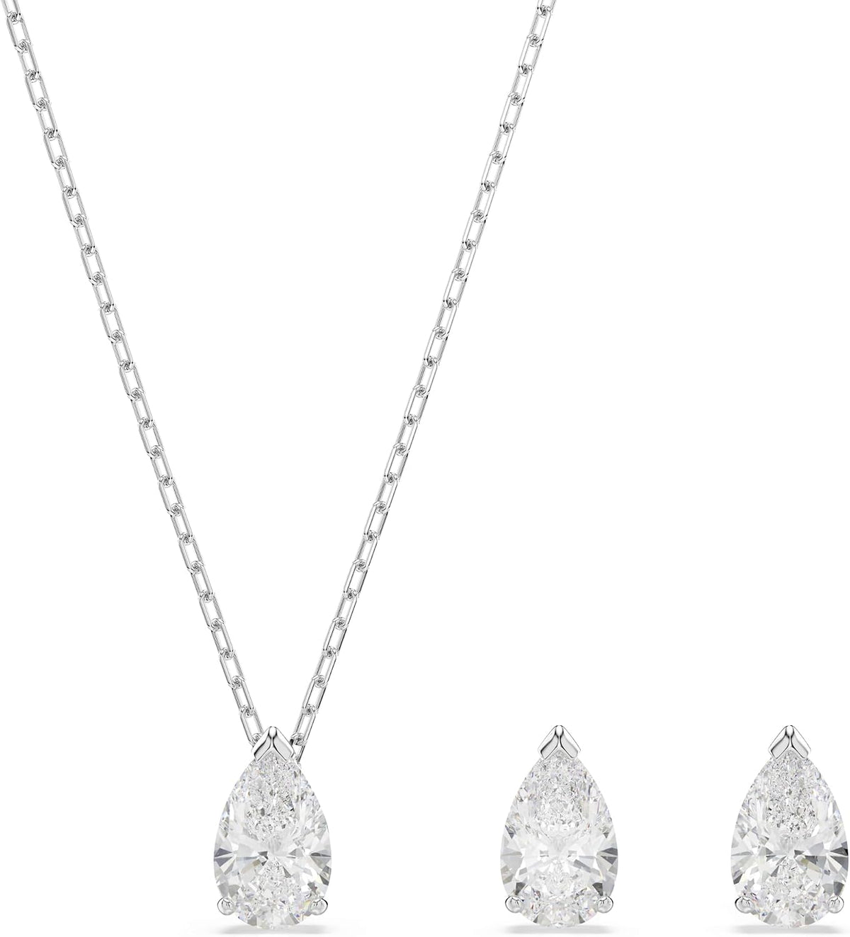 Swarovski Stilla Attract Pear Crystal Necklace and Earrings Set