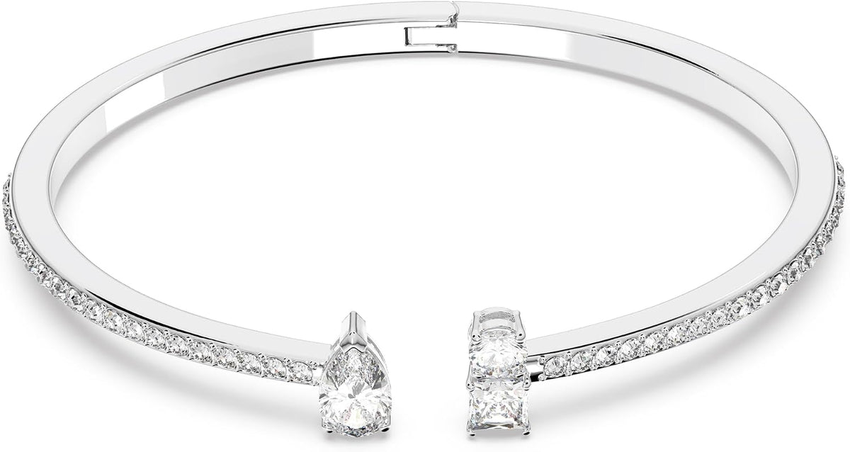 Swarovski Stilla Attract Cuff Bracelet | Size L, Rhodium Finish
