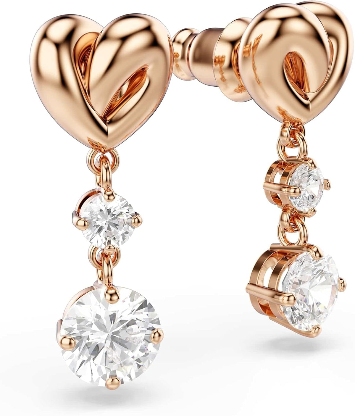 Swarovski Lifelong Heart Drop Earrings | Rose Gold-Tone