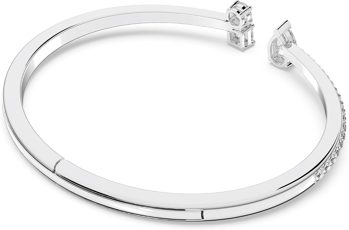 Swarovski Stilla Attract Cuff Bracelet | Size L, Rhodium Finish