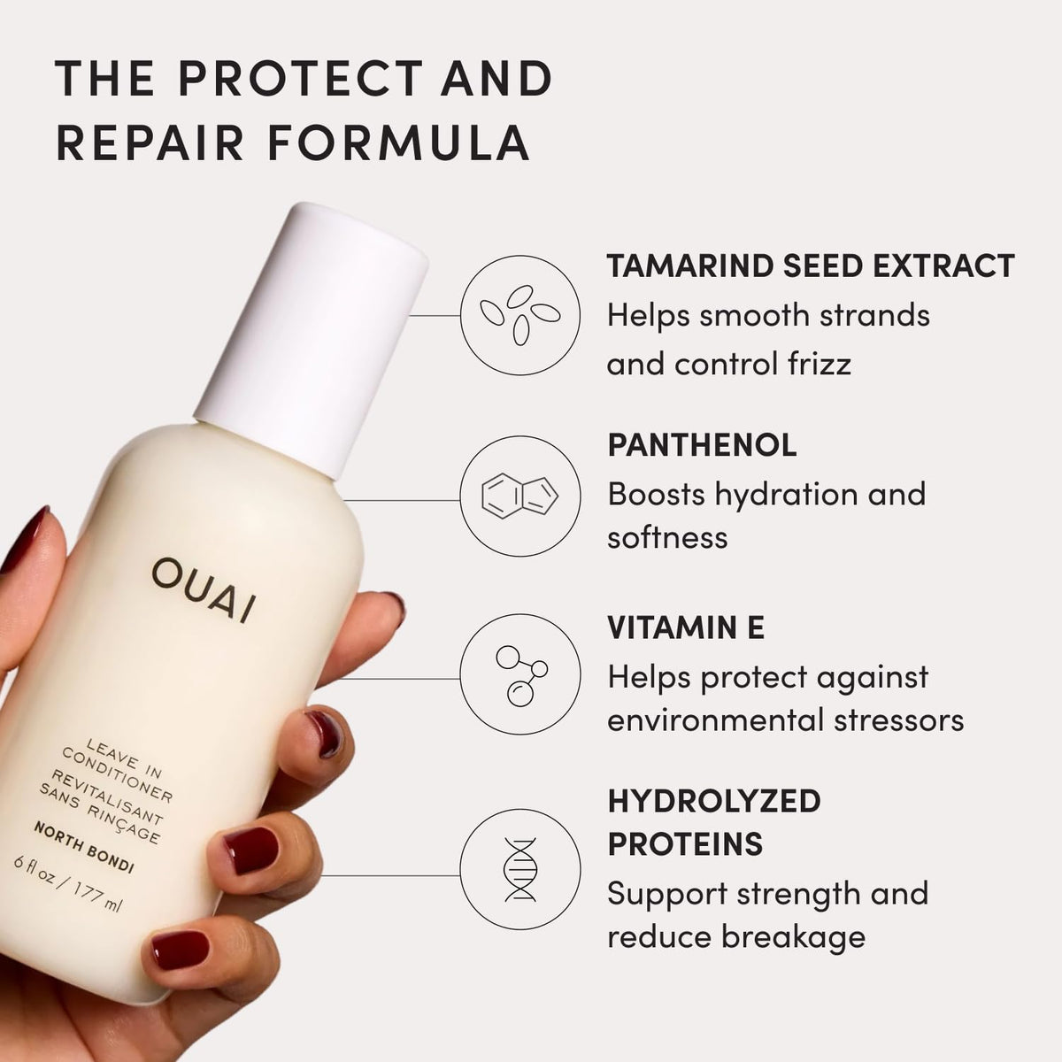 OUAI Leave In Conditioner & Heat Protectant | North Bondi, 6 fl oz