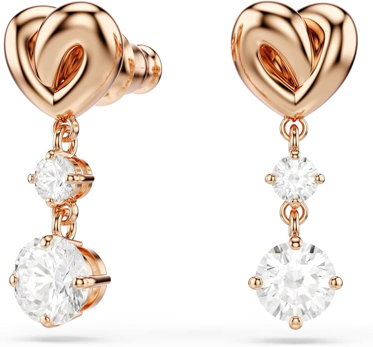 Swarovski Lifelong Heart Drop Earrings | Rose Gold-Tone