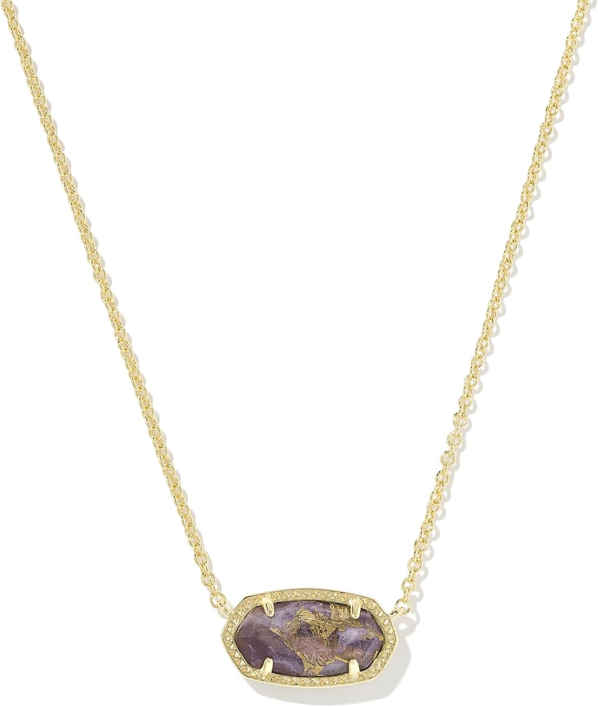 Kendra Scott Elisa Pendant Necklace | Gold Iridescent Drusy