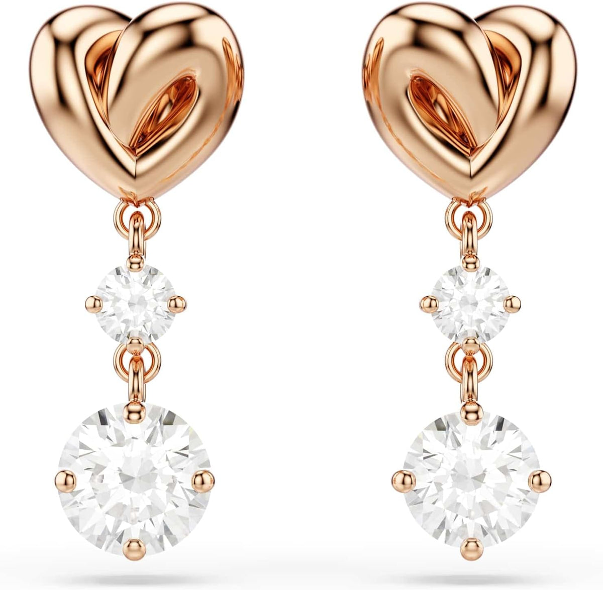 Swarovski Lifelong Heart Drop Earrings | Rose Gold-Tone