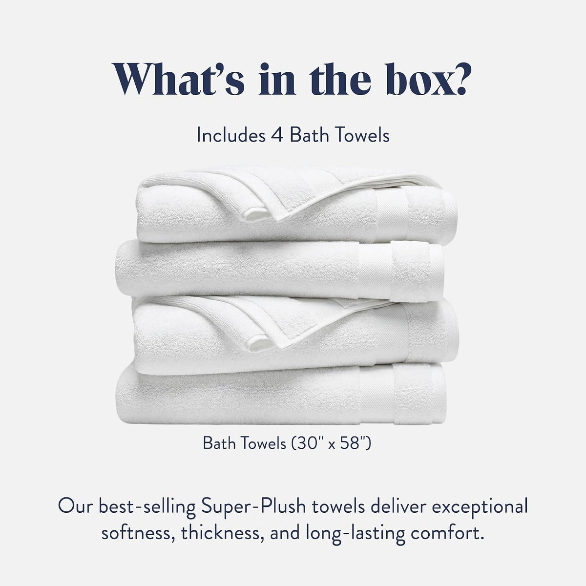 Brooklinen Super-Plush Bath Towel Set | 100% Turkish Cotton, Set of 4, White