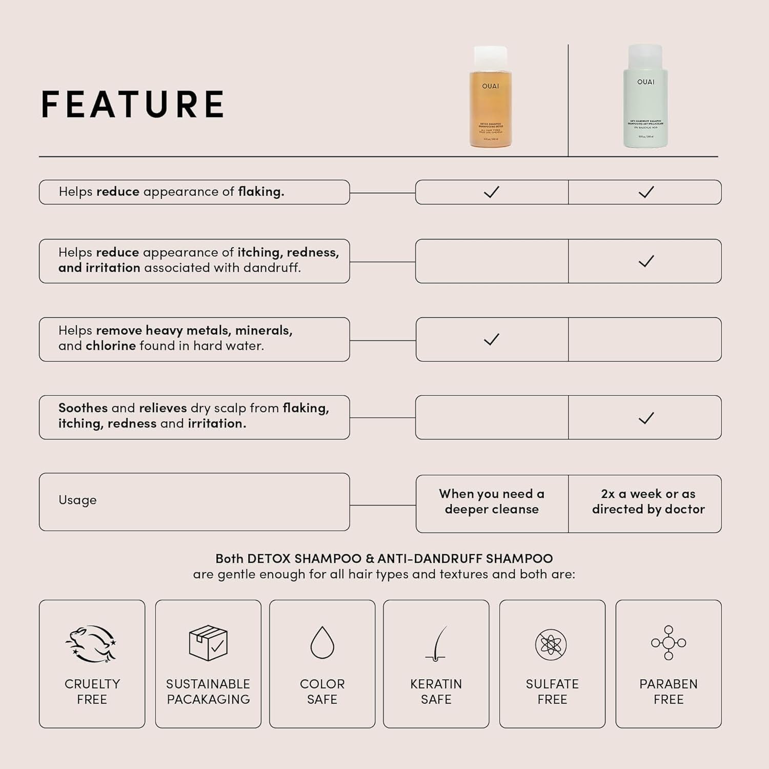 Detox Shampoo (10 Fl Oz) & Anti-Dandruff Deluxe Size (1 Fl Oz) Bundle - Soothing, Clarifying Shampoo Set for Dry, Flaky Scalp - Removes Dirt & Build up (2 Count)