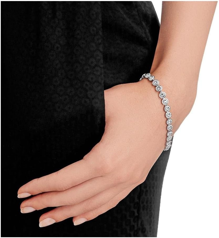 Una Angelic Bracelet with White Crystals on a Rhodium Plated Setting