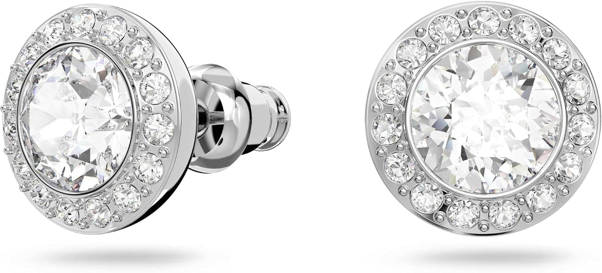 Swarovski Una Angelic Stud Earrings | Clear Crystal, Rhodium-Plated