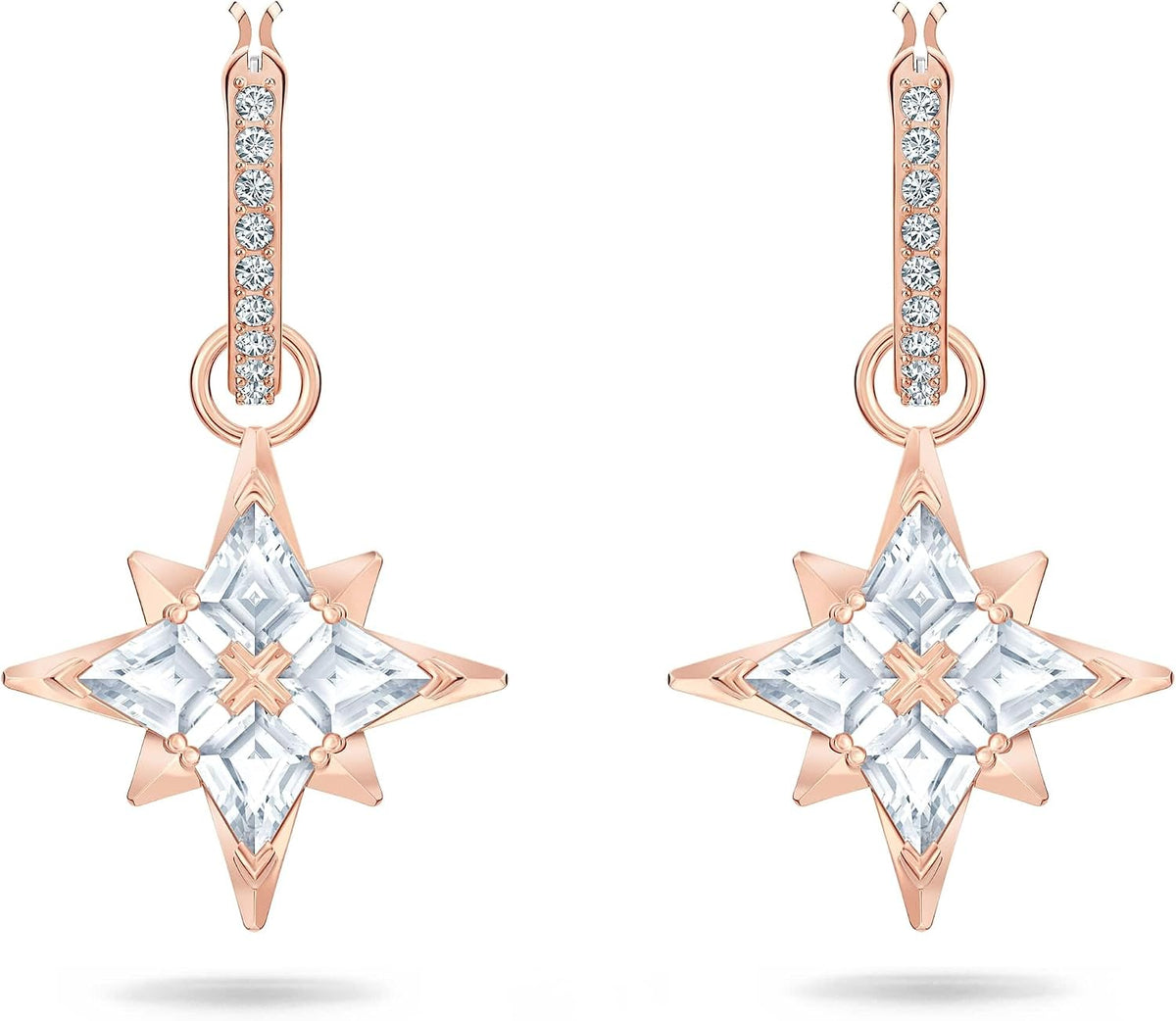 Swarovski Symbolic Star Mini Hoop Earrings | Rose Gold-Tone