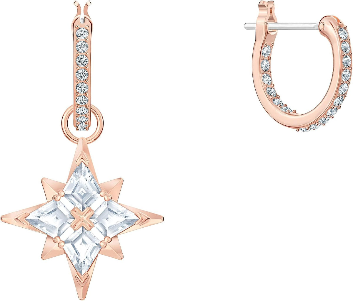 Swarovski Symbolic Star Mini Hoop Earrings | Rose Gold-Tone