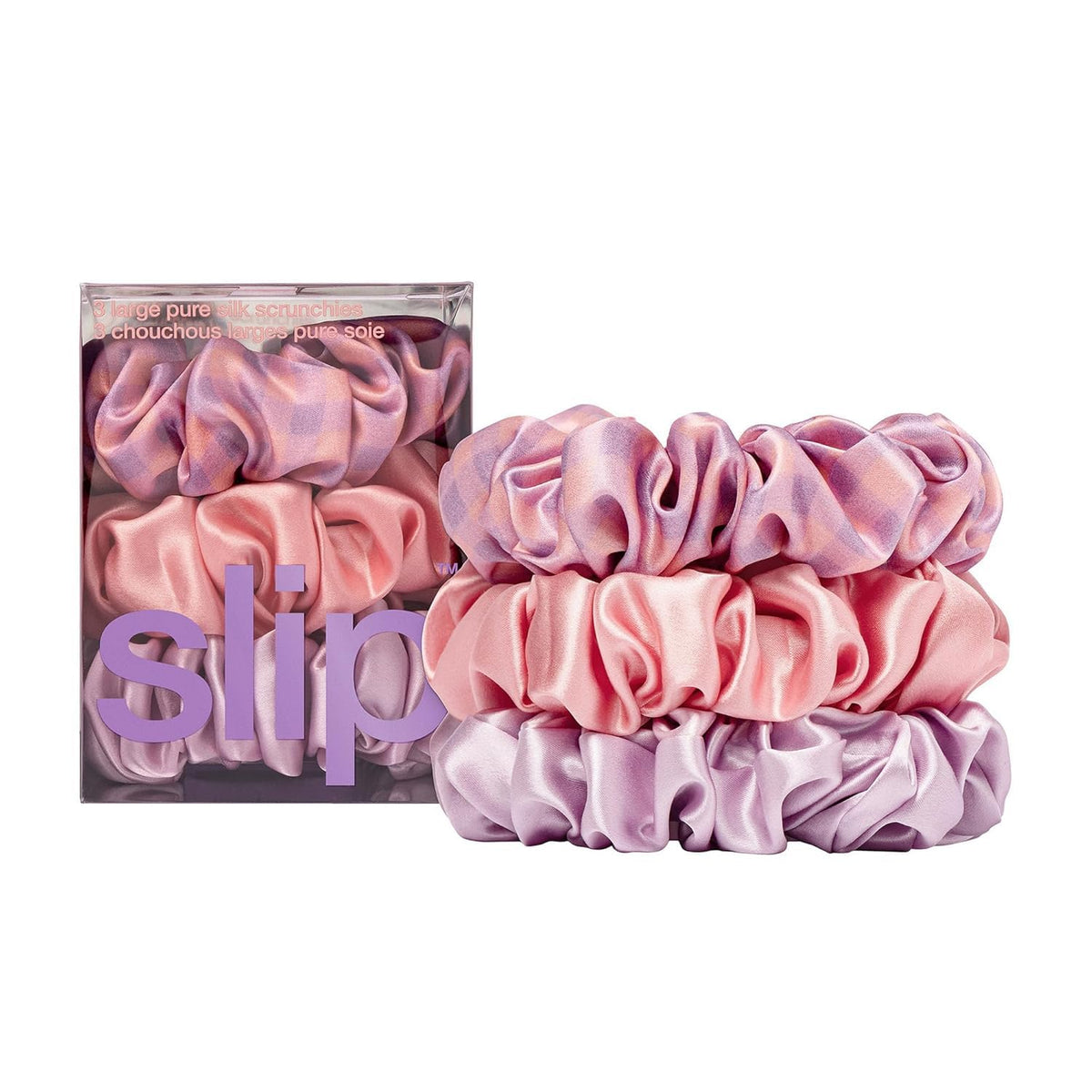Slip Pure Silk Large Scrunchies, Belleflower (Set of 3)