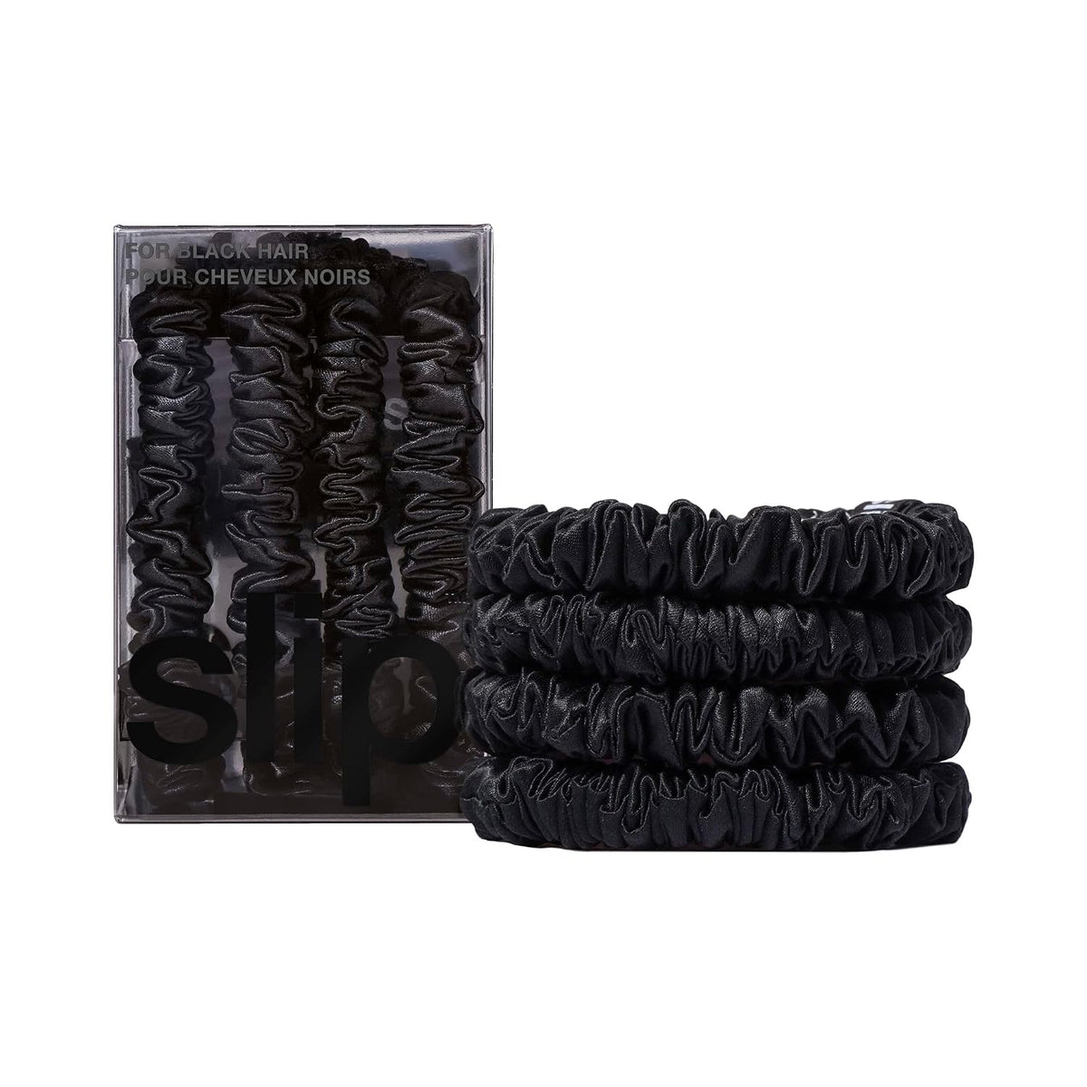 Slip Skinny Scrunchies - Black Set of 4