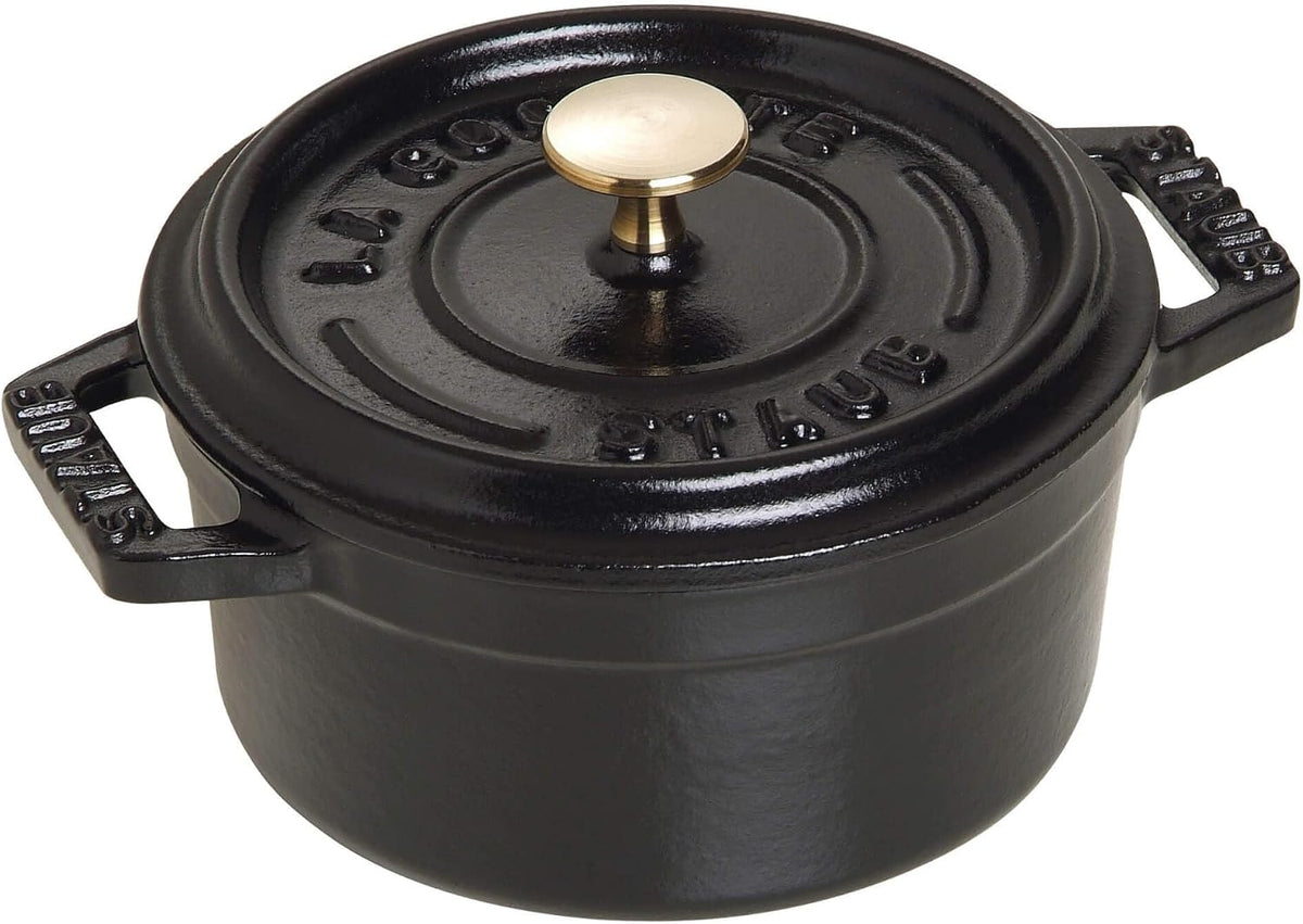 Staub Cast Iron Mini Round Cocotte | 0.25 qt, Matte Black