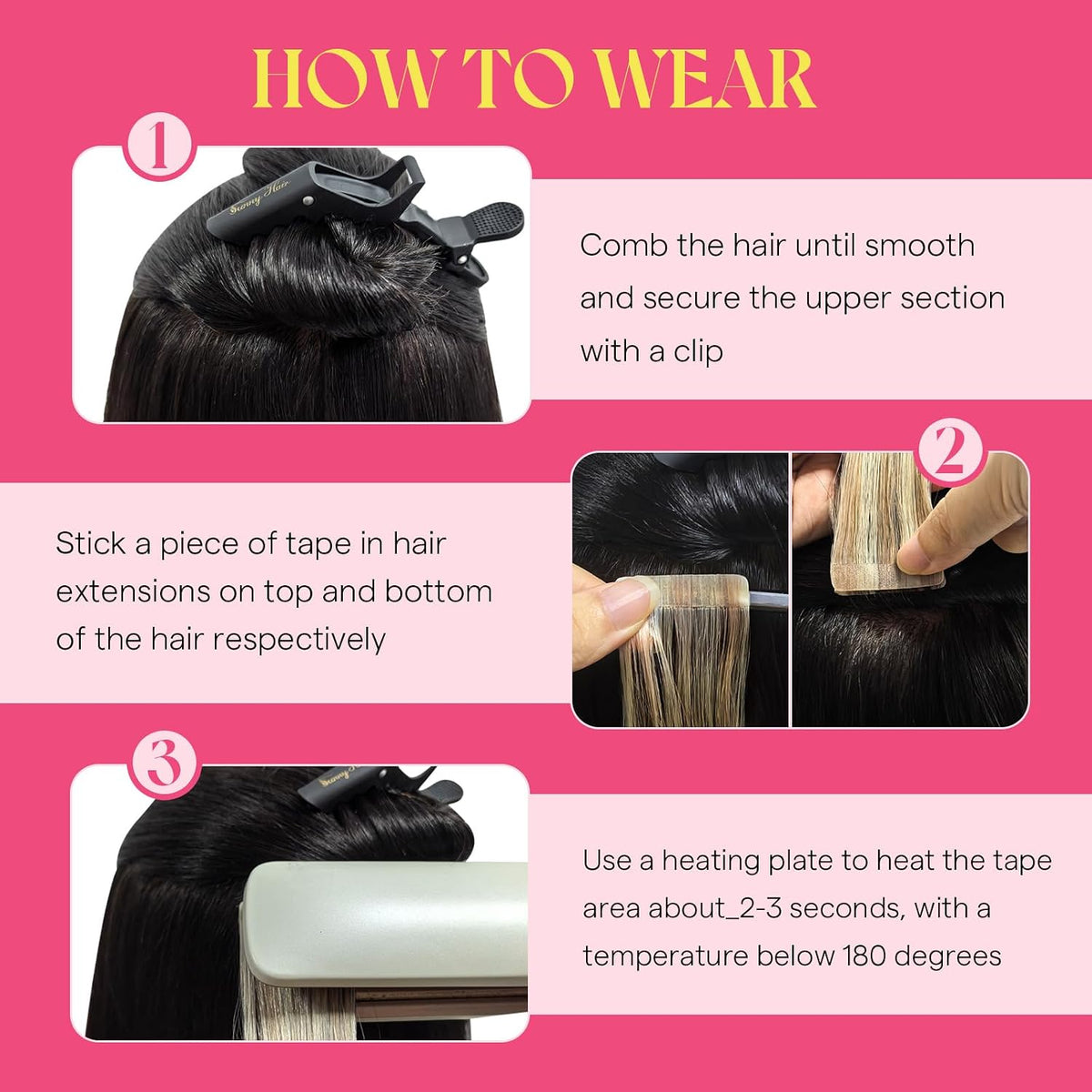 Ve Sunny Tape-In Hair Extensions | Remy Human Hair, #2/2/6 Balayage Brown, 20 Inch 50g 20-Piece Set