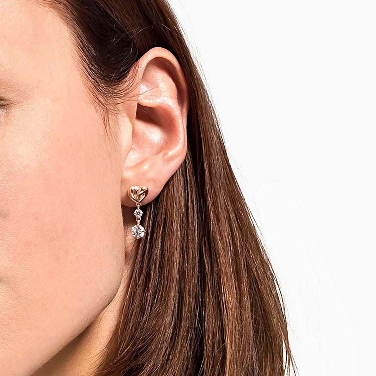 Swarovski Lifelong Heart Drop Earrings | Rose Gold-Tone