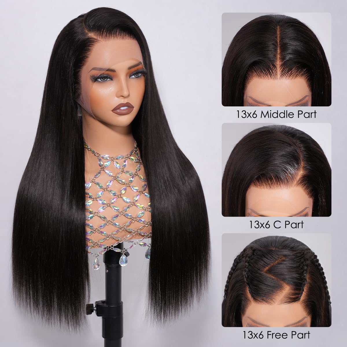 Hermosa 24 Inch Straight 13x6 HD Lace Front Wig | Unprocessed Brazilian Human Hair, 180% Density