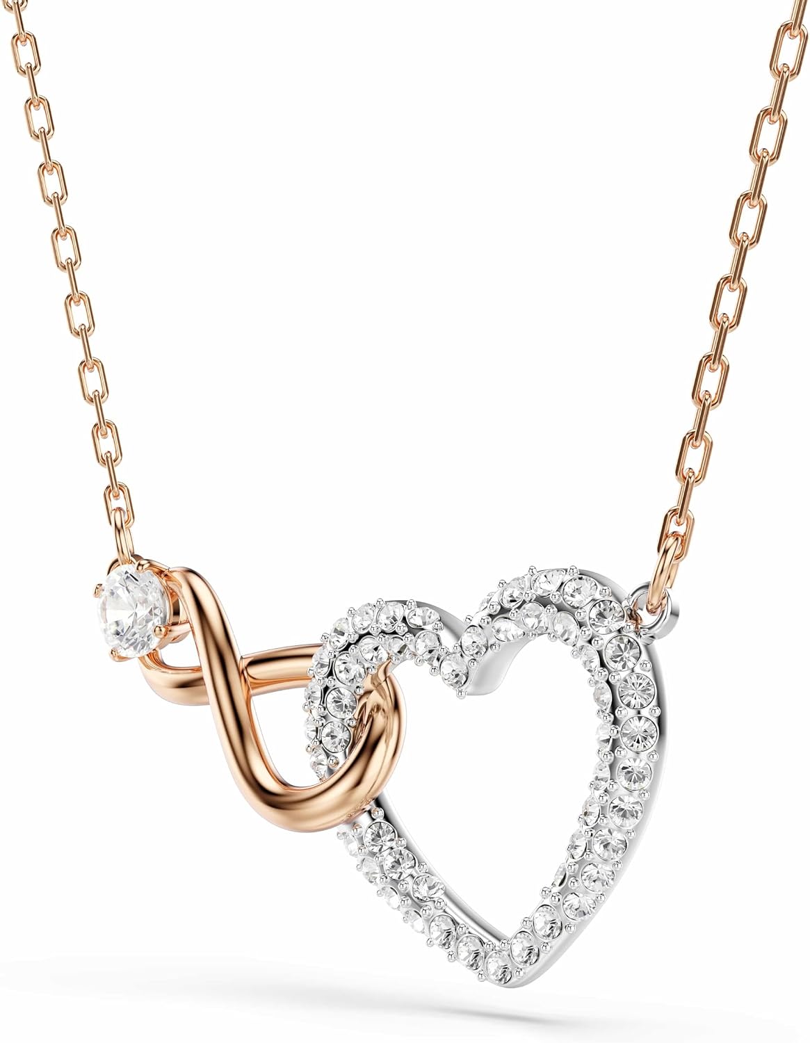 Swarovski Infinity Heart Pendant Necklace | Mixed Metal Finish