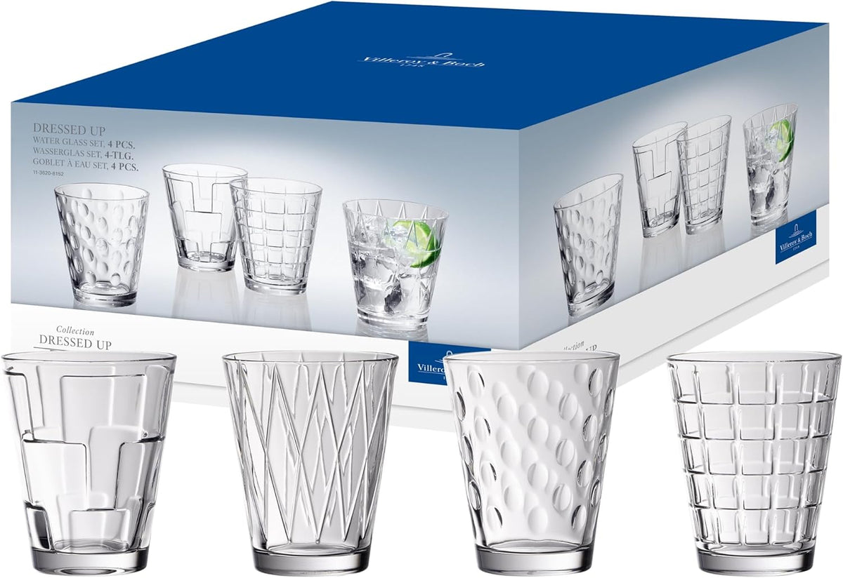 Villeroy & Boch Dressed Up Tumblers | Set of 4, 10.5 oz