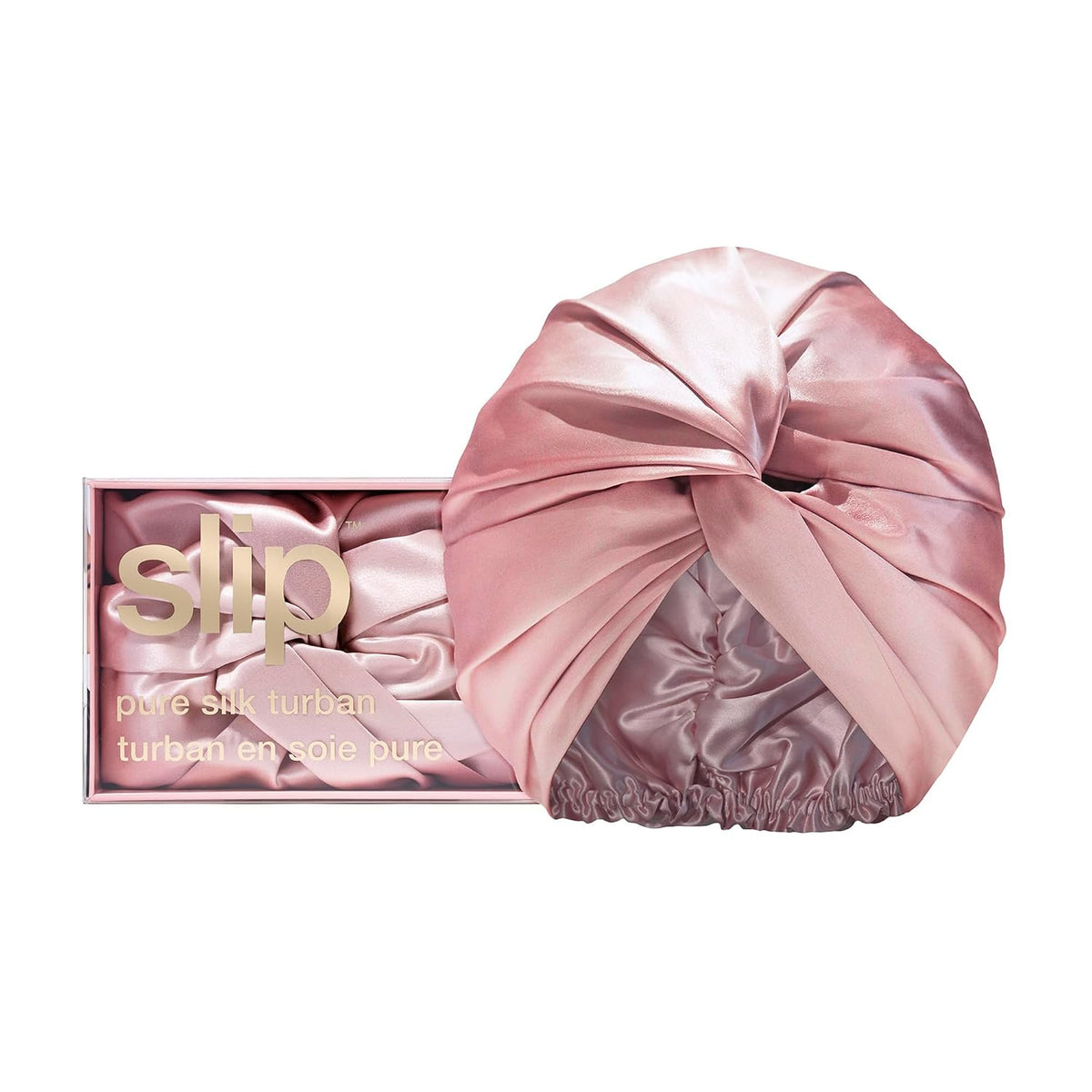 Slip Pure Silk Turban, Pink
