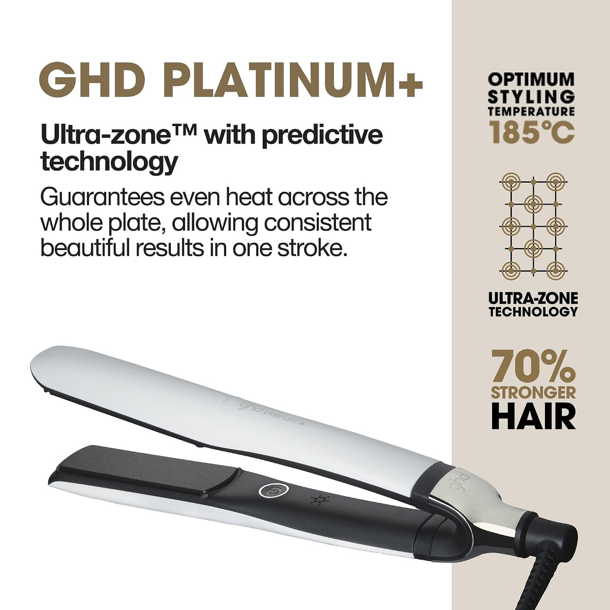 ghd Platinum+ Styler | 1" Flat Iron, White