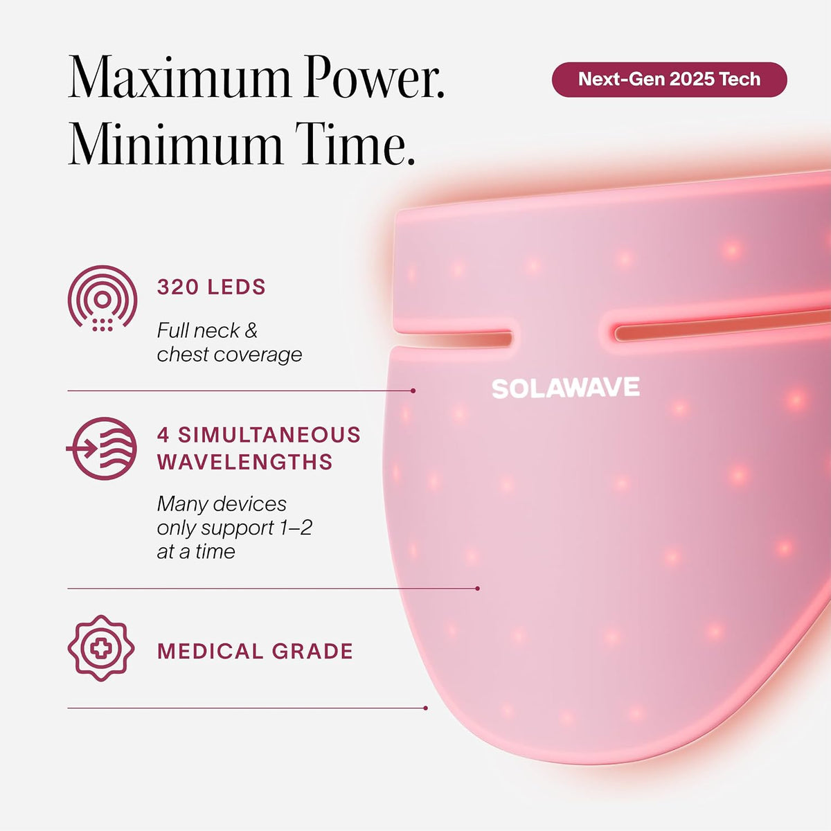 Solawave Neck & Chest Red Light Therapy Mask | 4 Wavelengths