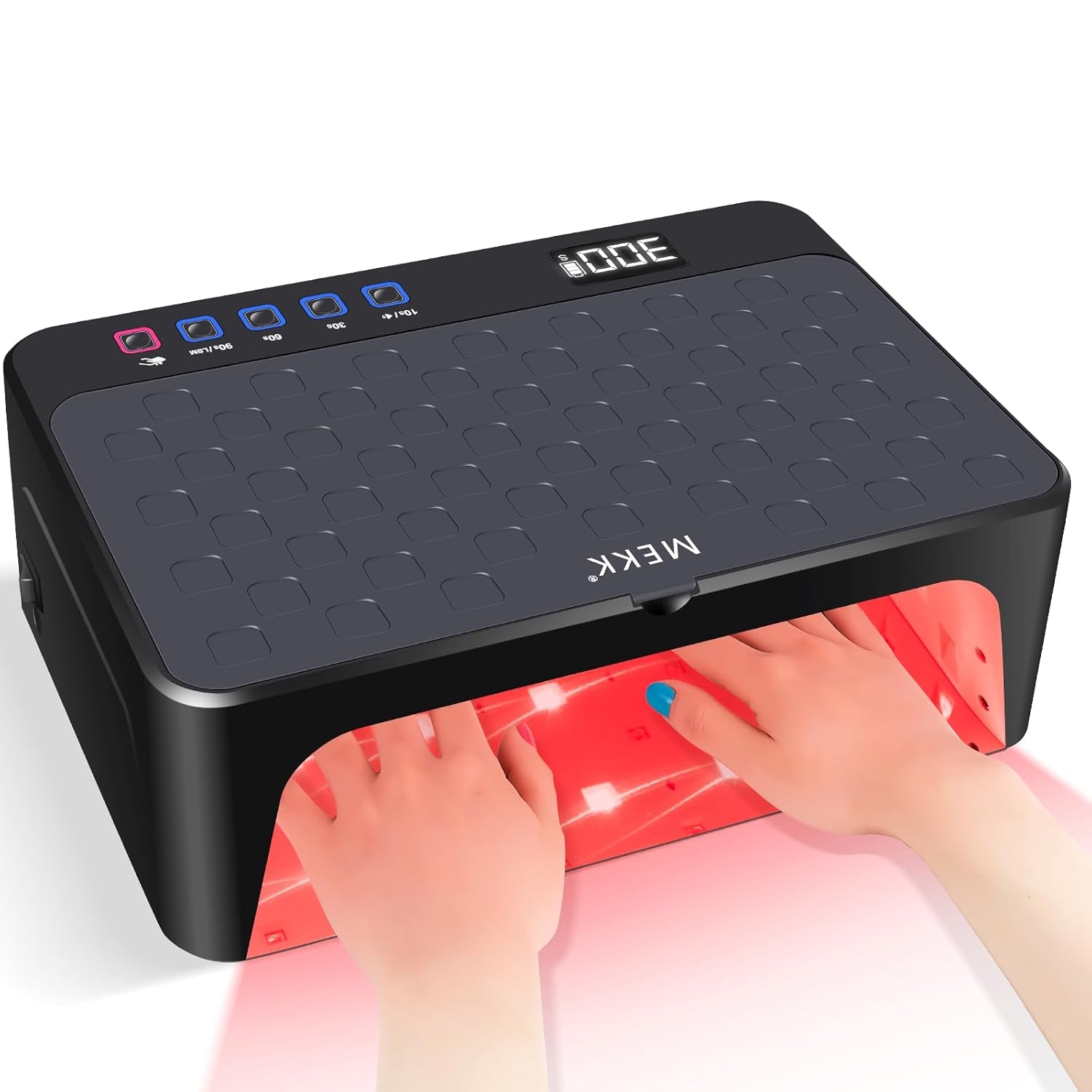 UV LED Nail Lamp - Luxury Cordless UV Light for Gel Nails with Red Light Skincare,4+2 Timer Modes,Two-Hand Design,Professional Nail Lamp for Salon & Home-Black