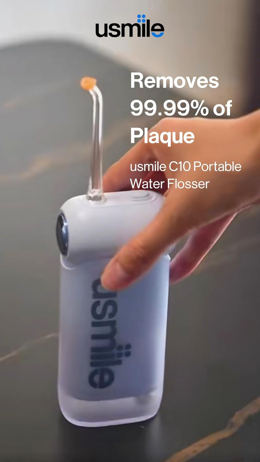 C10 Portable Water Flosser – Travel-Friendly, 95-Day Battery, 4 Modes, 360° Nozzle, 180Ml Tank, IPX7 Waterproof, Dentist-Recommended for Braces, Implants & Sensitive Gums (Blue)