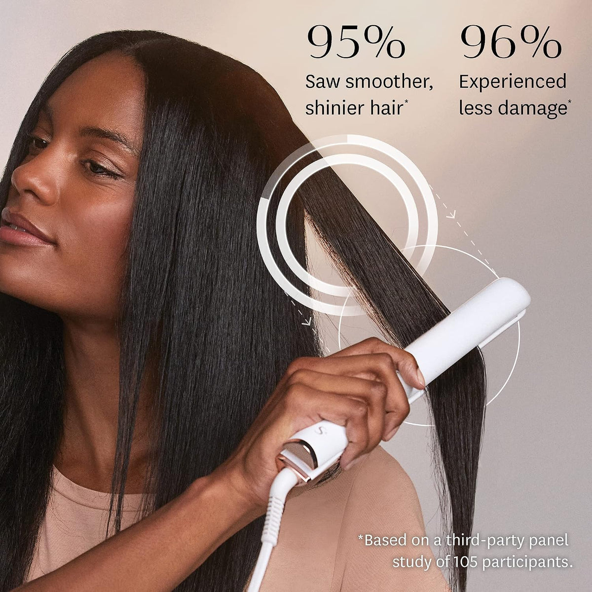 T3 SinglePass StyleMax 1" Ceramic Flat Iron | White/Rose Gold