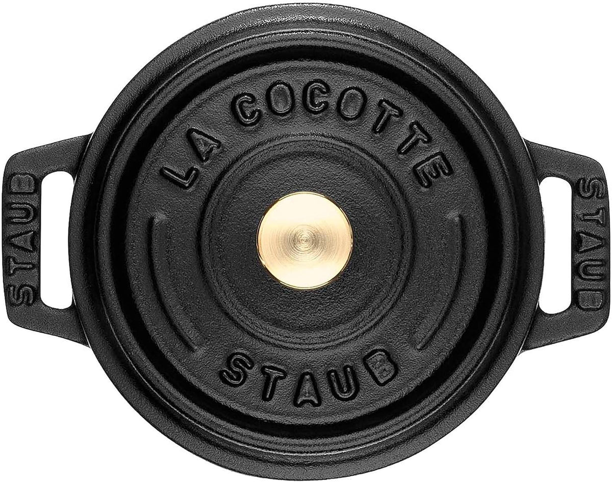 Staub Cast Iron Mini Round Cocotte | 0.25 qt, Matte Black