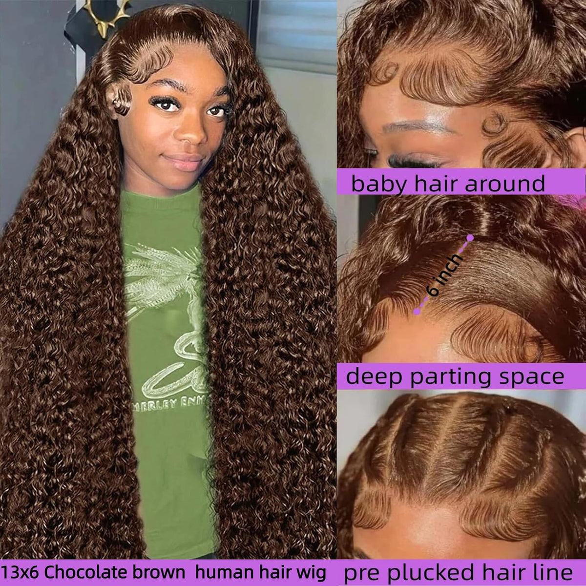 30 Inch Chocolate Brown Deep Wave 13x6 HD Lace Front Wig | 200% Density