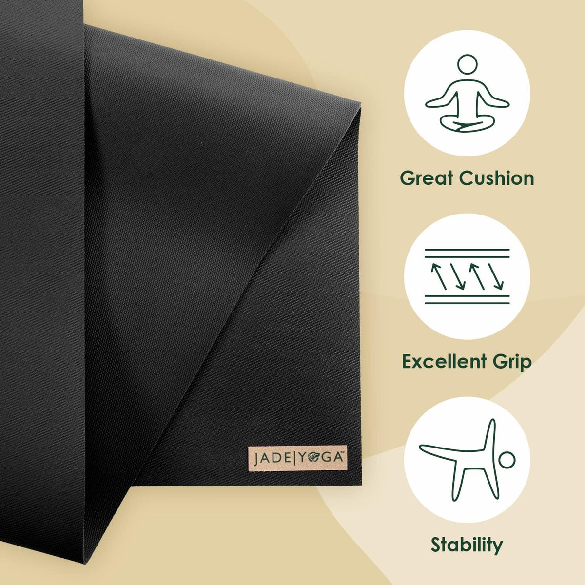 JadeYoga Harmony Yoga Mat | Natural Rubber, 3/16"