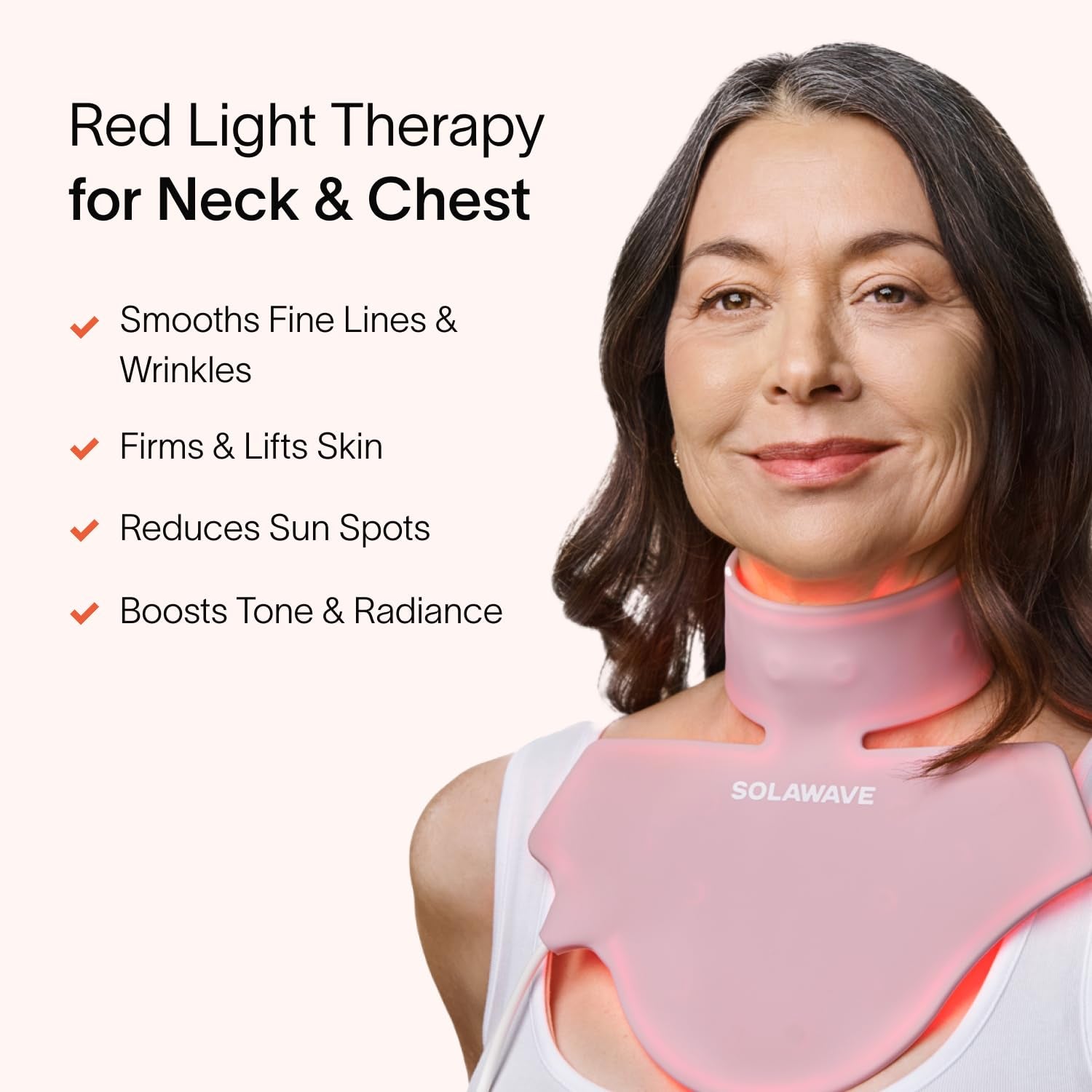 Red Light Therapy Mask for Neck & Chest | Red Light & near Infrared Light Device for Décolleté | Rejuvenates the Skin, Smooths Look of Fine Lines & Wrinkles | Anti-Aging Skincare at Home