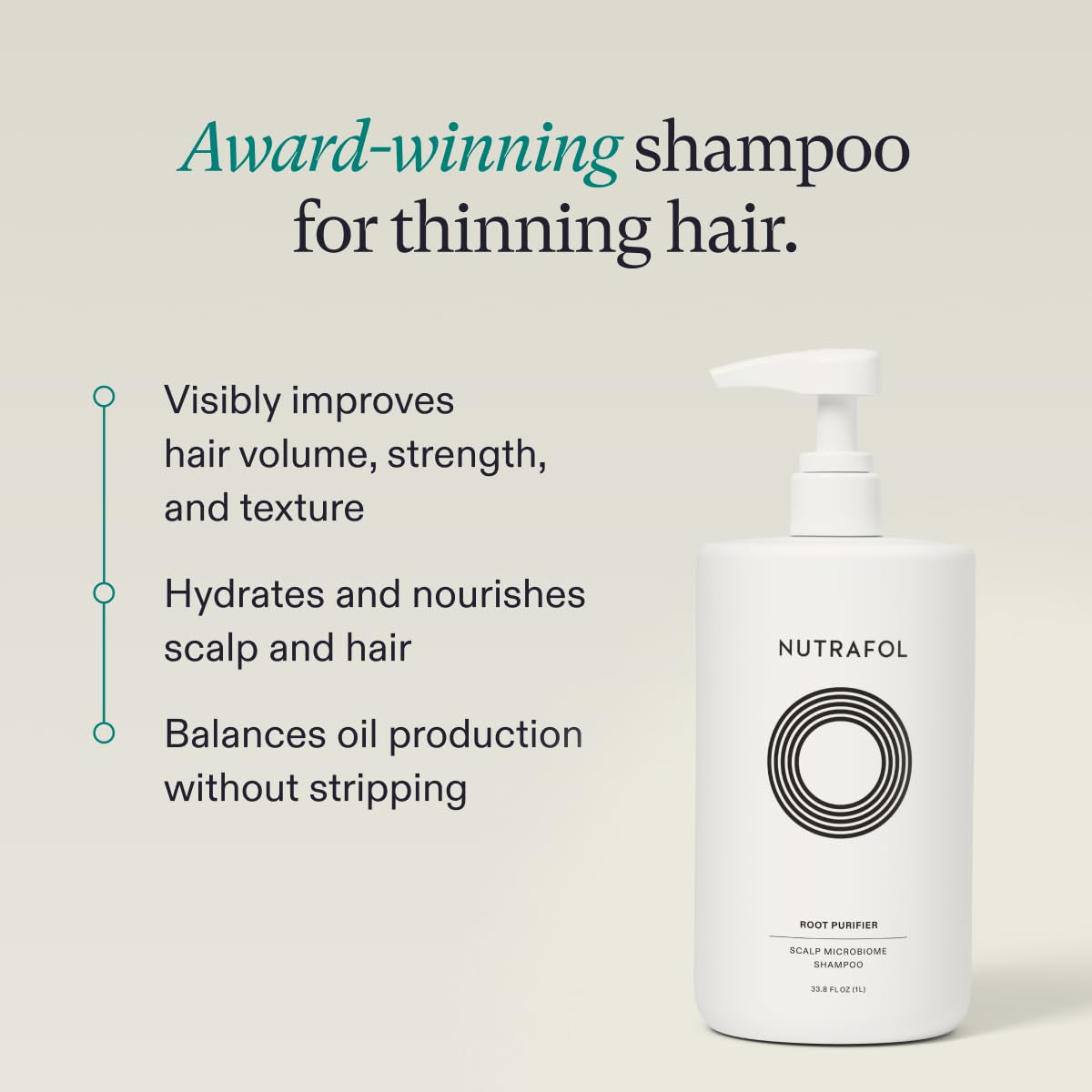Shampoo, Cleanse and Hydrate Hair and Scalp, Improves Hair Volume, Strength and Texture, Physician-Formulated for Thinning Hair, Color Safe, Sulfate Free