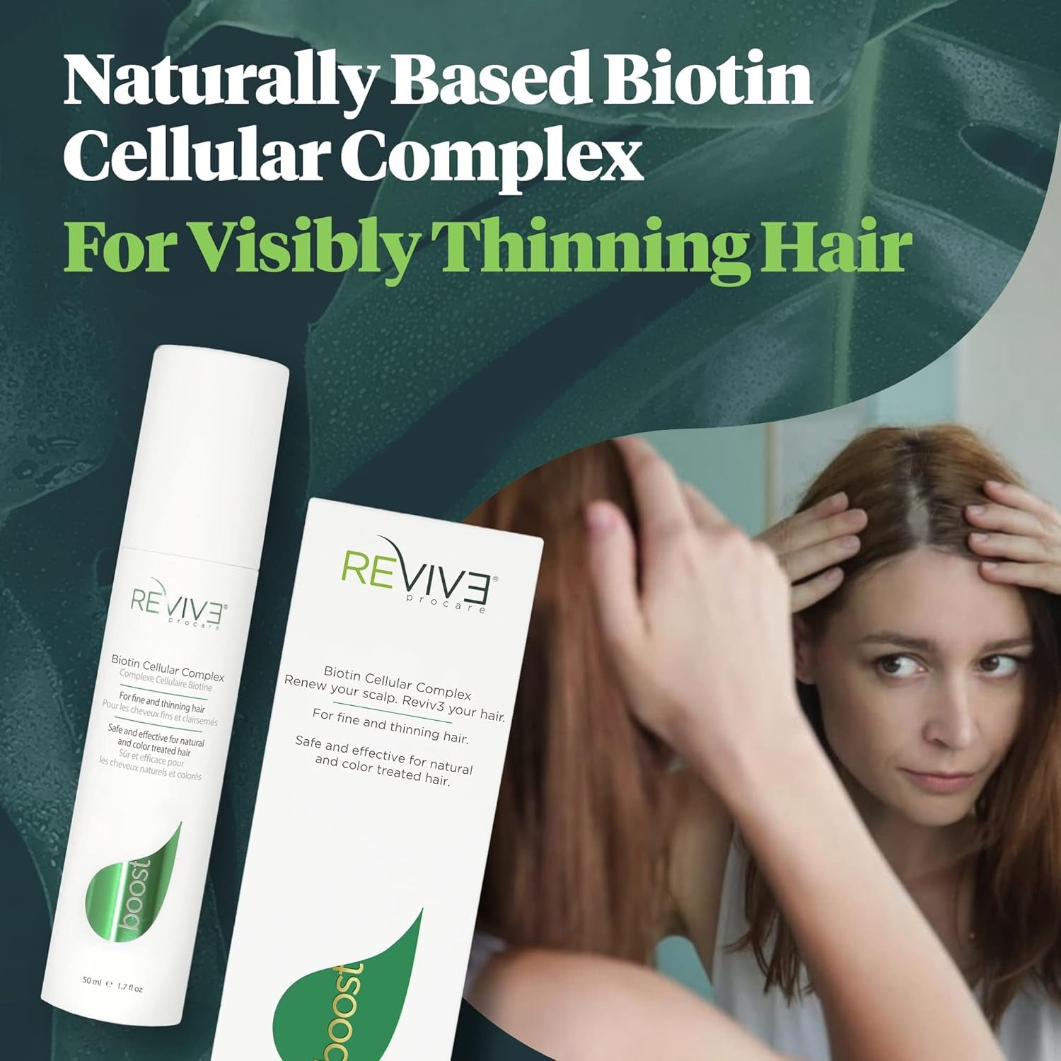 Biotin for Hair Follicles – Biotin Hair Growth Complex Protects from UV Rays – Hair Root Booster for Natural & Color Treated Hair – Hair Care Products for Women W/Thinning Hair (1.7 Oz)