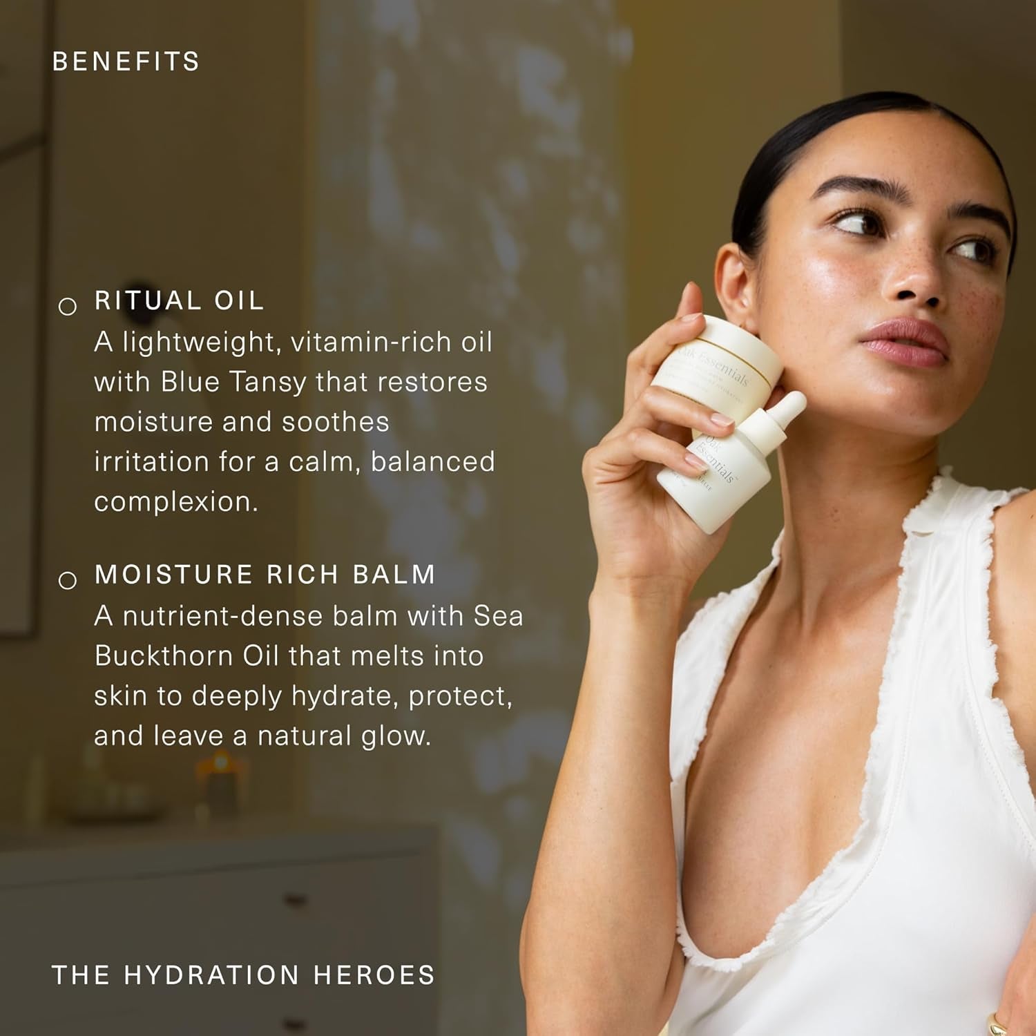 Oak Essentials Hydration Heroes Luxury Moisture Ritual Duo with Blue Tansy Oil and Sea Buckthorn Balm