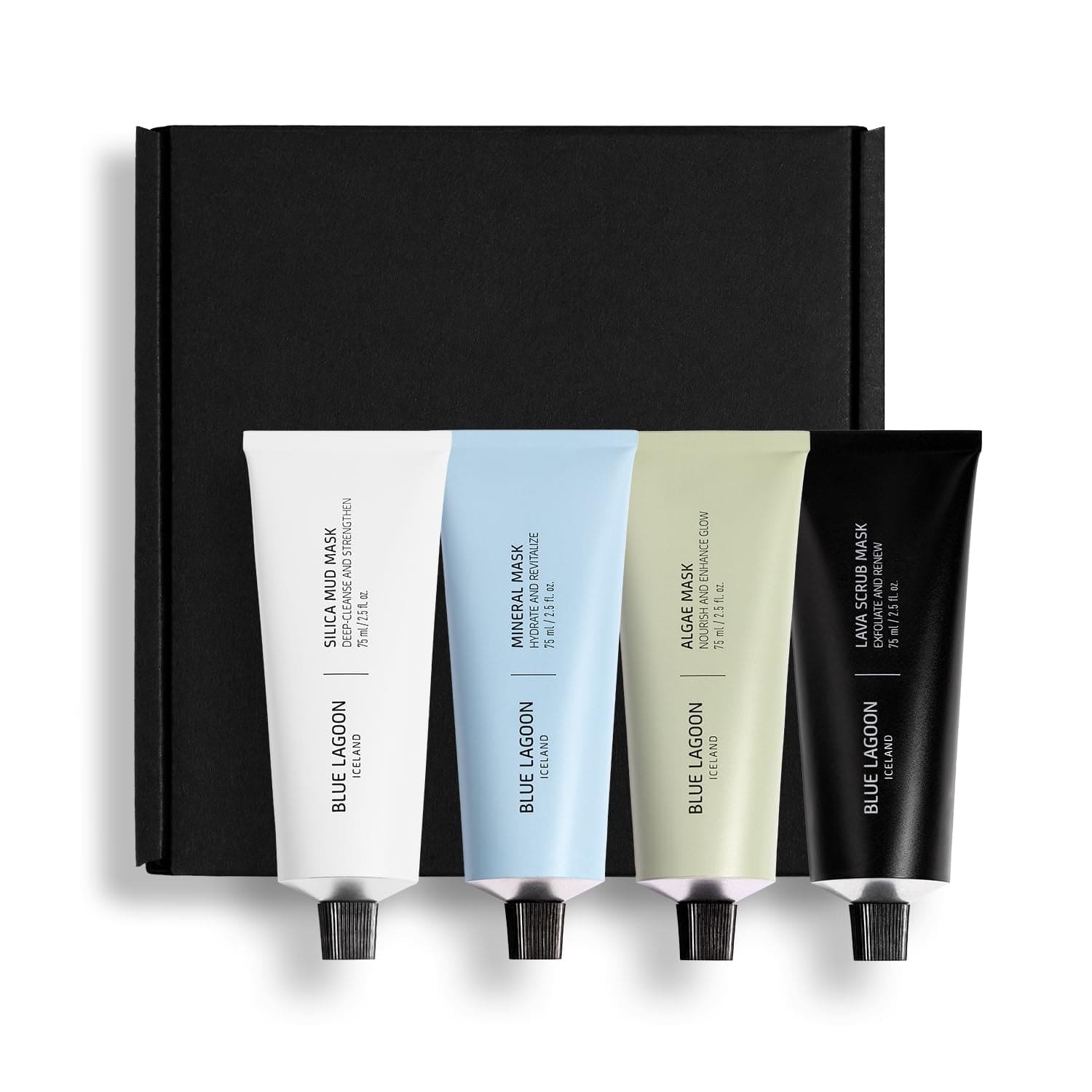 Blue Lagoon Signature Masks, Includes Facial Mask Targeting Hydration, Calmness, Exfoliation & Nourishment, Leaving Skin Glowing and Radiant, Full Size Set, 4Pcs