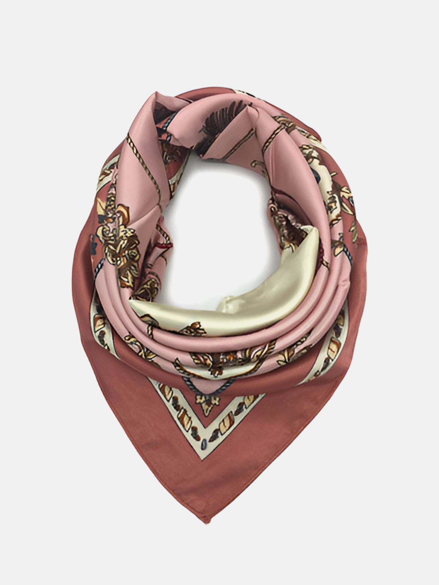 Silk like Scarf Women'S Fashion Pattern Large Square Satin Headscarf Headdress