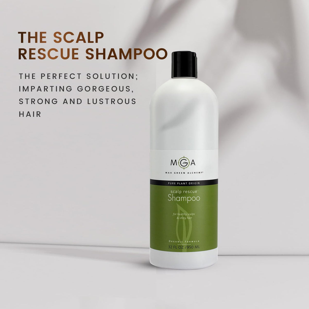 MGA Vegan Hair Shampoo - Organic Formula with Lemon Tea Tree for All Hair Types | Hair Care Product with Natural Herbal Scent | Parabens Silicone & Sulfate Free Dandruff Shampoo | Unisex | 32 Fl Oz