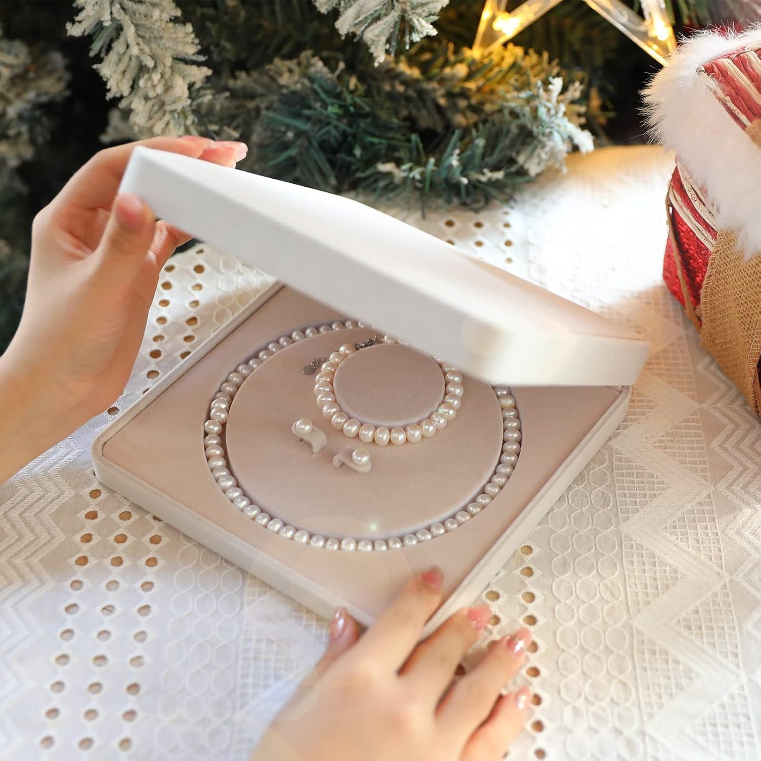 Freshwater Cultured Pearl Necklace Set - Real Pearl Necklace Set Includes Stunning Bracelet and Stud Earrings Jewelry Set for Women