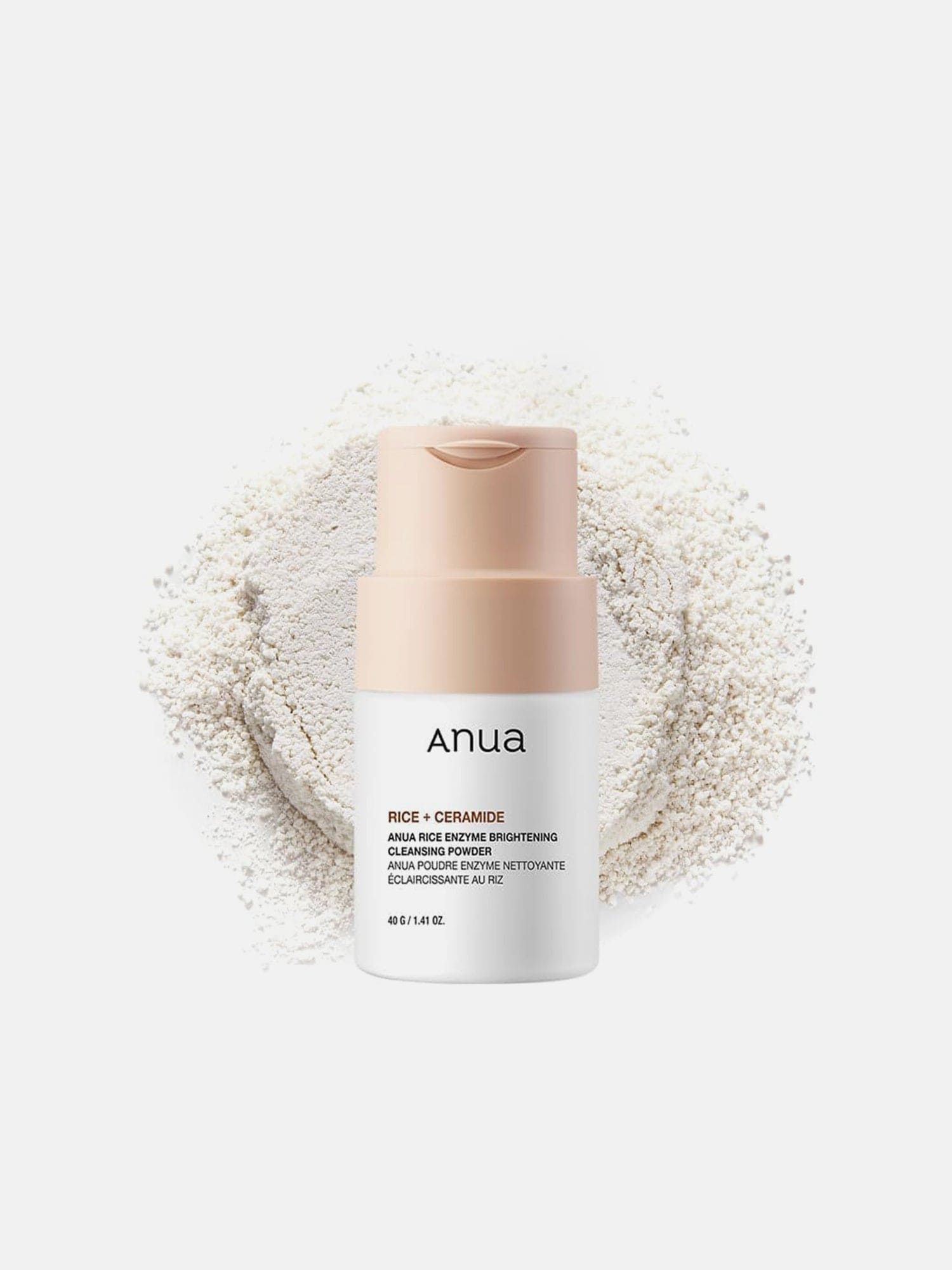 RICE ENZYME BRIGHTENING CLEANSING POWDER, Rice Mask, Ceramide, Gentle Face Wash for Brightening, Radiant Skin, Facial Cleanser for Dry Skin, Korean Skincare, Fragrance Free, 40G/1.41Fl.Oz.