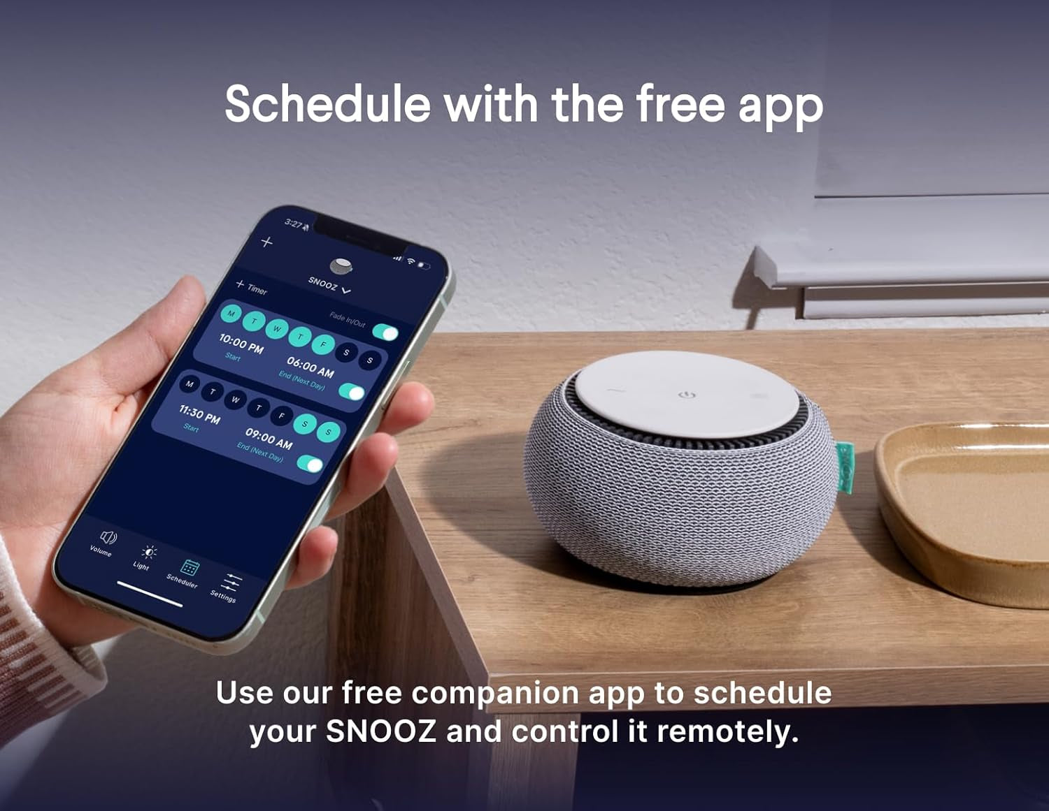 SNOOZ Smart White Noise Sound Machine Luxury Sleep Aid with Real Fan Technology 