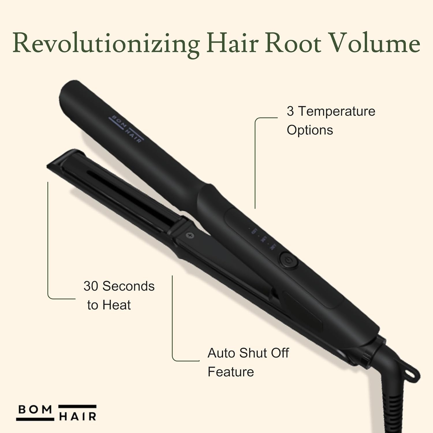 Root Lifting Flat Iron | Alternative to Volumizing Sprays and Powders | Hair Care Tools & Products | Hair Volumizing | Patent Pending Design