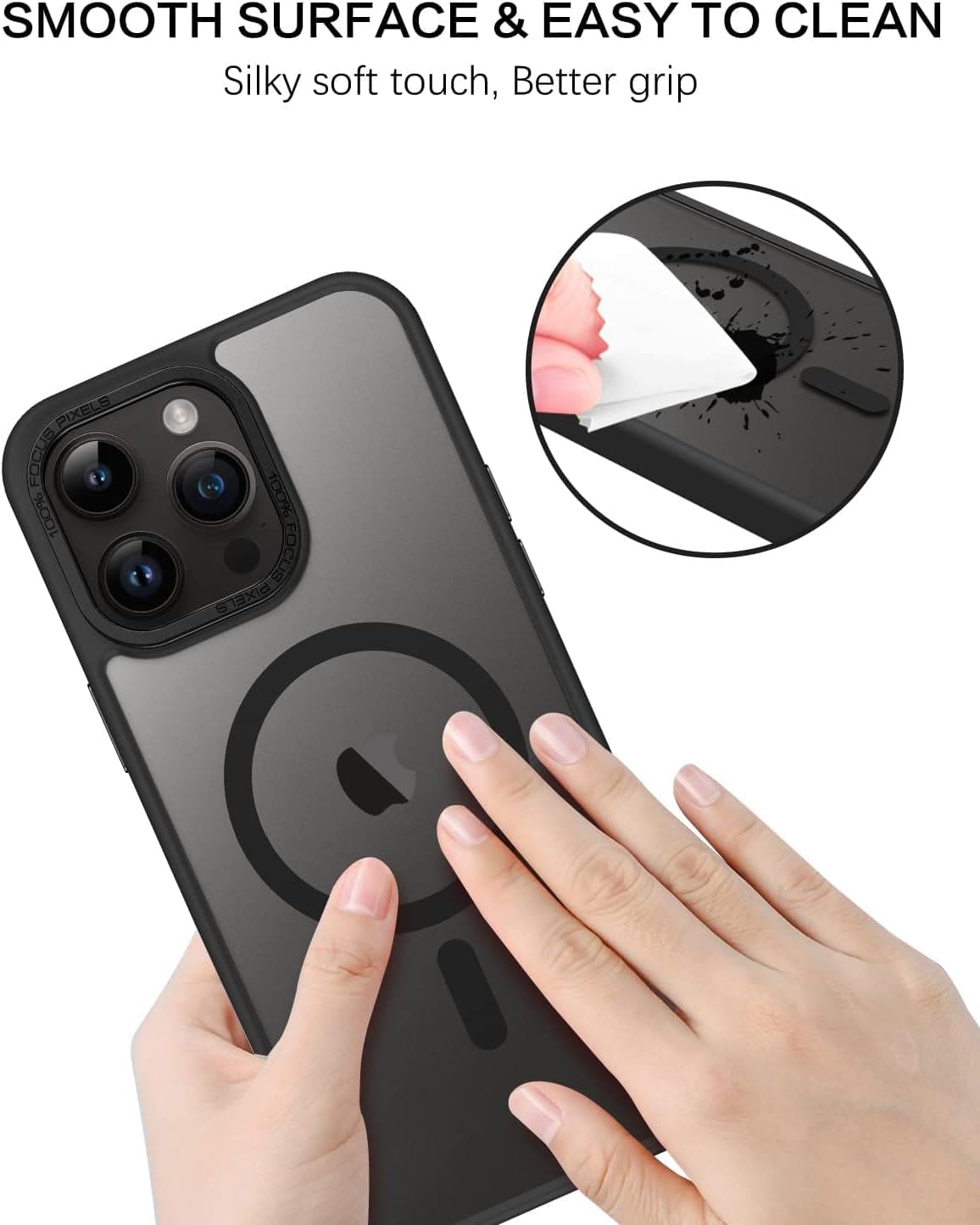 for Iphone 13 Pro Max Phone Case,Iphone 13 Pro Max Magnetic Case [Compatible with Magsafe] Translucent Matte Shockproof Women Men Girl Protective Case Cover for Iphone 13 Pro Max 6.7",Black