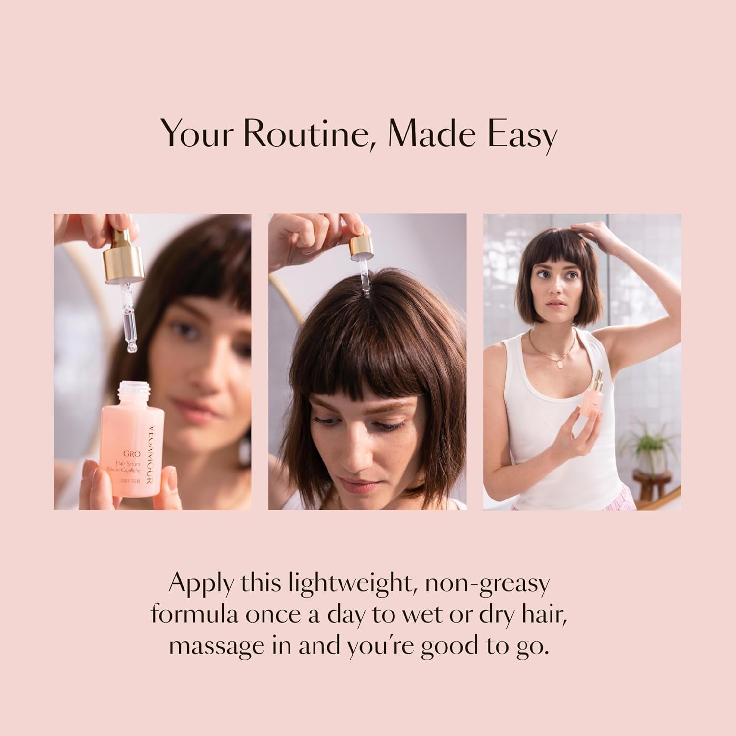 GRO Hair Serum for Hair Thinning & Shedding, Thicker Fuller Looking Hair in as Soon as 90 Days, Non Oily, Bergamot Scent, Vegan & Cruelty Free