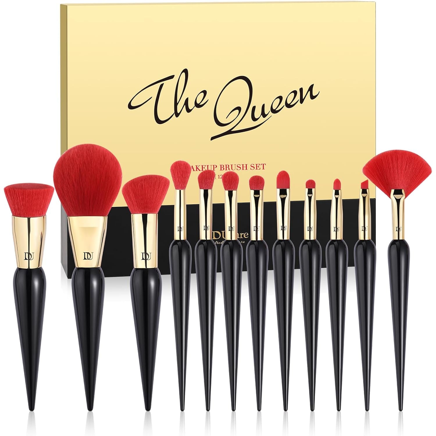 Makeup Brushes 12Pcs the Queen Series Makeup Brush Set Premium Gifts Kabuki Foundation Blending Face Powder Blush Concealers Eye Shadows Brushes