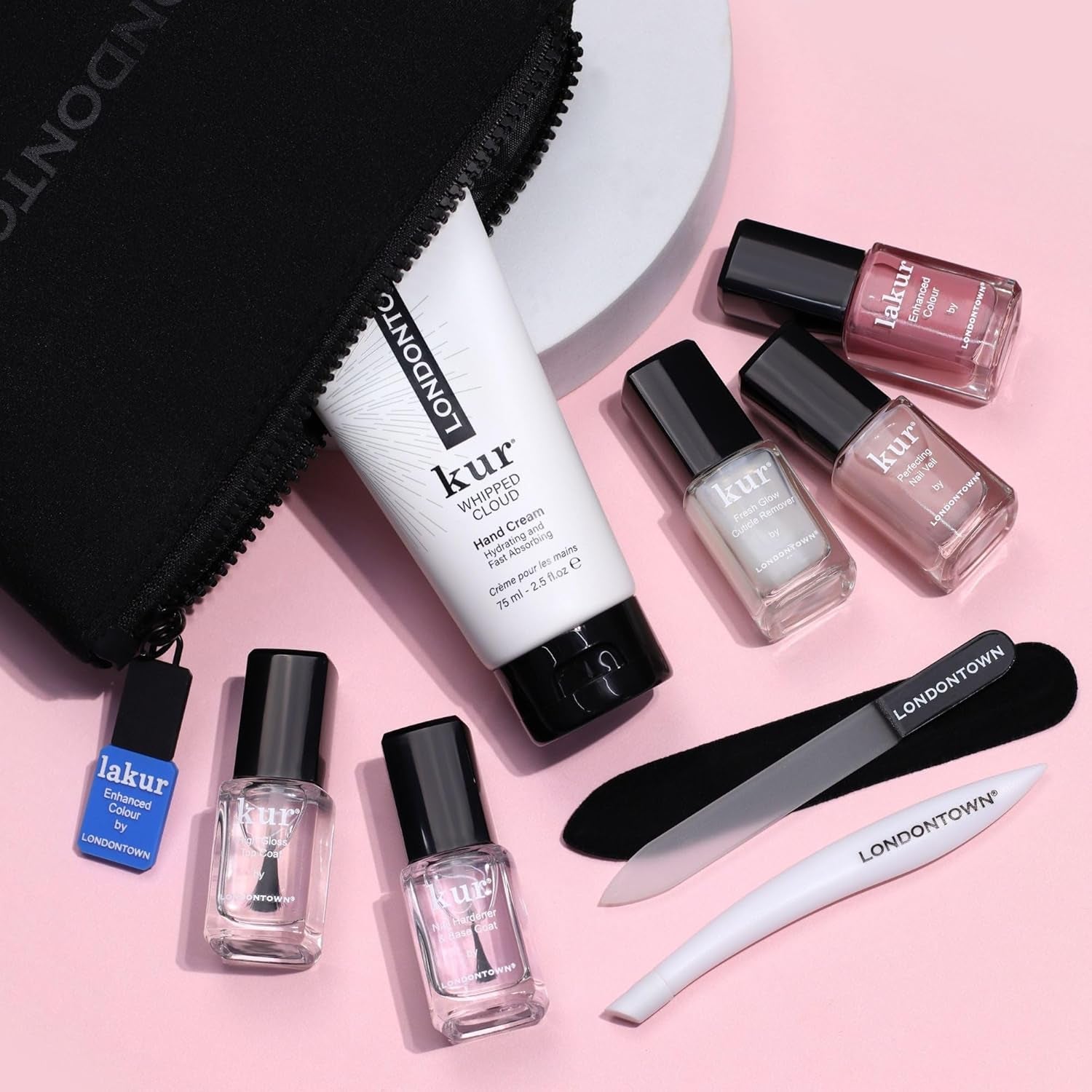 Discovery Set, Vegan Chip-Resistant Long-Lasting Nail Lacquer, Whipped Cloud Hand Cream, 2.5 Fl Oz, Conditioning Lacquer Remover Pads.